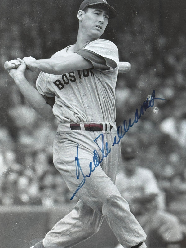 Ted Williams Autographed 11x14 Framed Baseball Photo (JSA)