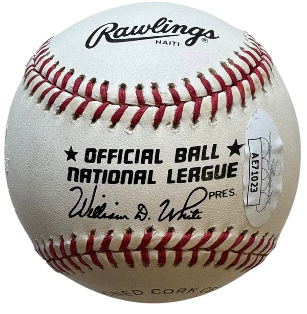 Mark Grace Autographed Official National League Baseball (JSA)