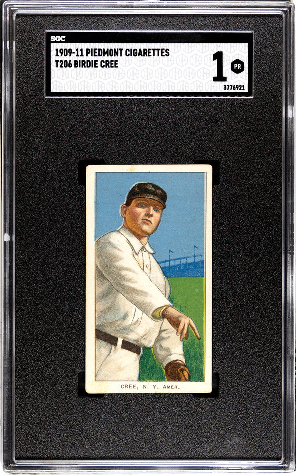 Birdie Cree 1909-11 Piedmont Tobacco T206 SGC 1