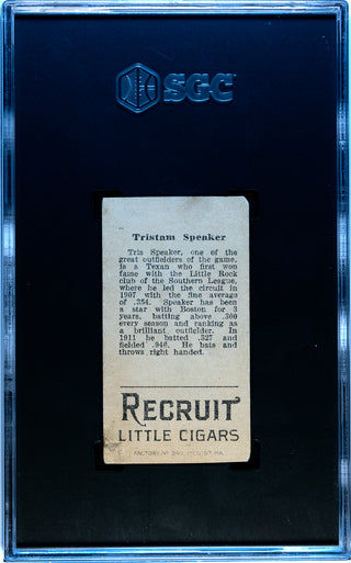 1912 Recruit Little Cigars T207 Tris Speaker Card SGC Authentic