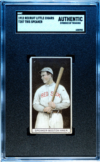 1912 Recruit Little Cigars T207 Tris Speaker Card SGC Authentic