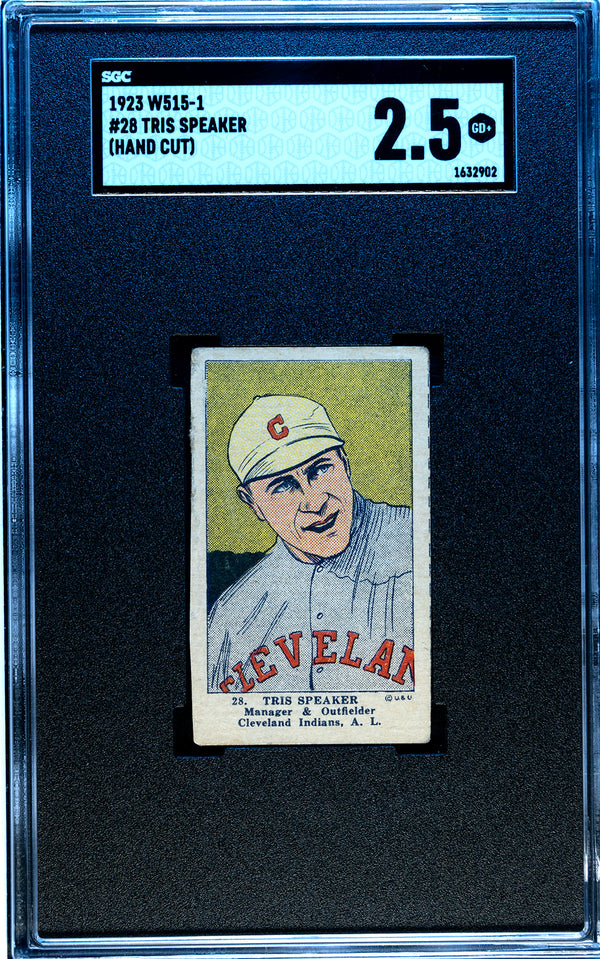 1923 W515-1 Tris Speaker #28 Hand Cut Card SGC 2.5