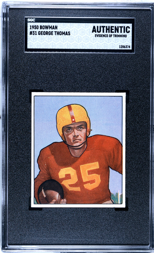 George Thomas 1950 Bowman Card #31 (SGC Authentic)