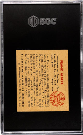 Frank Albert 1950 Bowman Card #36 (SGC Authentic)