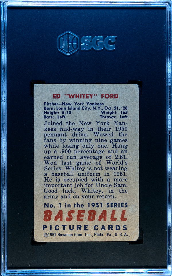 1951 Bowman Whitey Ford Rookie Card SGC 1.5