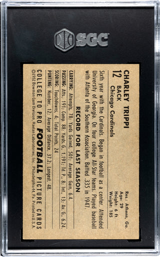 Charley Trippi 1952 Bowman Large #12 SGC 6.5