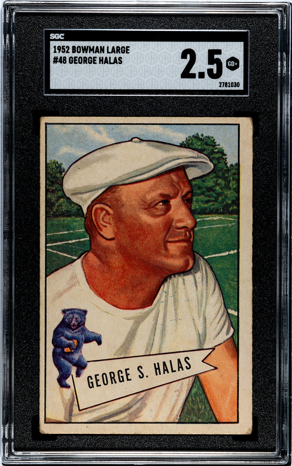 George Halas 1952 Bowman Large Card #48 SGC 2.5