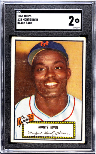 Monte Irvin 1952 Topps Card #26 SGC 2
