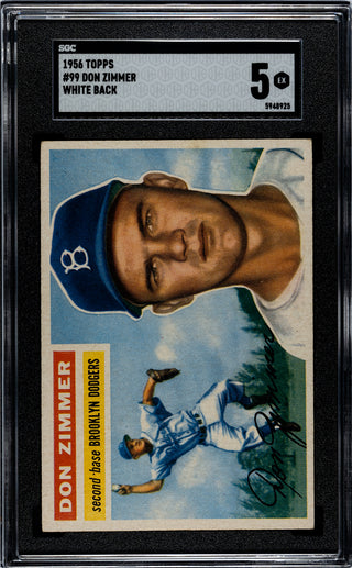 Don Zimmer 1956 Topps Card #99 White Back SGC 5