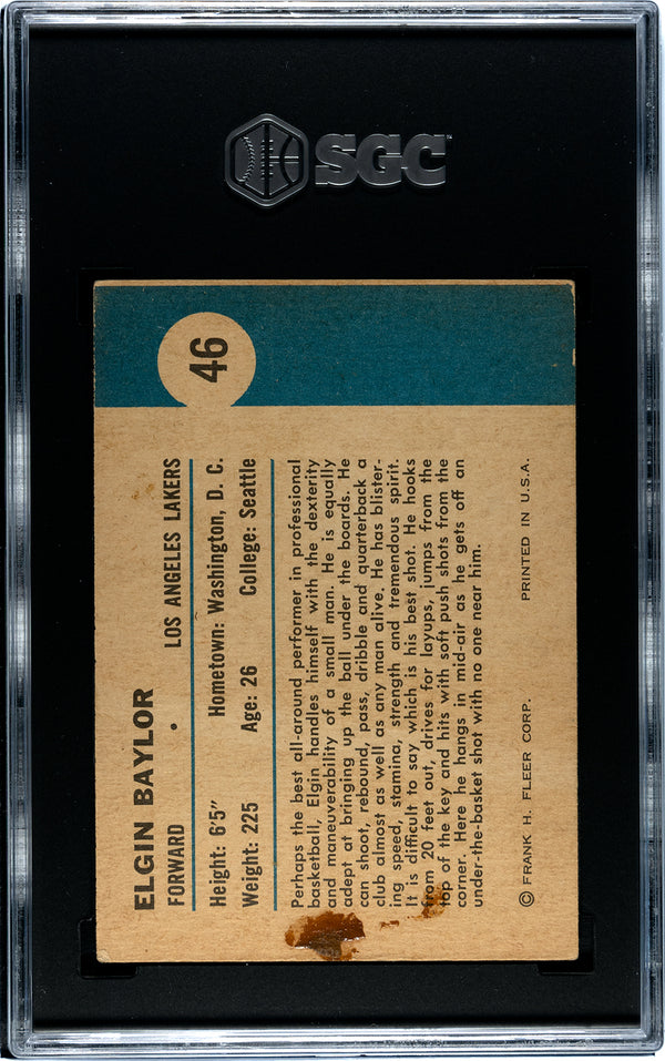 Elgin Baylor 1961 Fleer #46 SGC 2