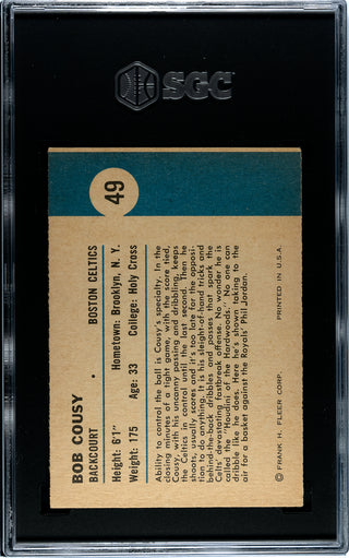Bob Cousy 1961 Fleer #49 SGC 4