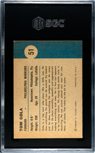 Tom Gola 1961 Fleer #51 SGC 4