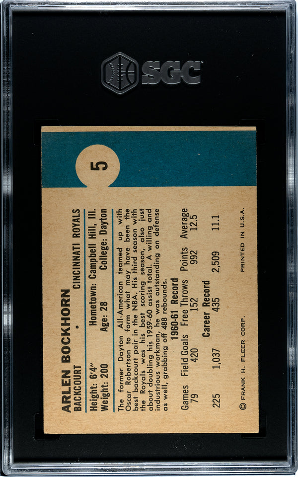 Arlen Bockhorn 1961 Fleer #5 SGC 4