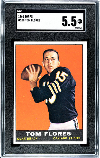Tom Flores 1961 Topps #186 SGC 5.5
