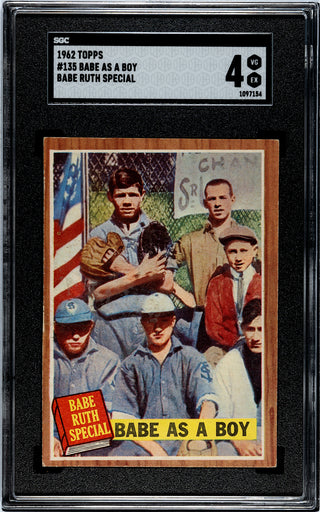 1962 Topps "Babe As A Boy" Babe Ruth Special Card #135 SGC 4
