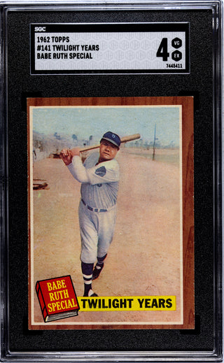 1962 Topps Babe Ruth Special Twilight Years Card #141 SGC 4