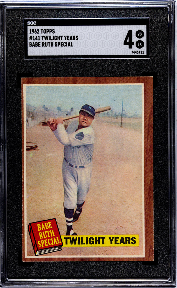 1962 Topps Babe Ruth Special Twilight Years Card #141 SGC 4