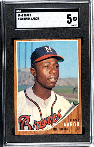 Hank Aaron 1962 Topps #320 SGC 5