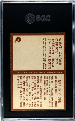 Merlin Olsen 1967 Philadelphia #94 SGC 7