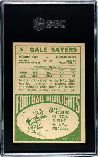 Gale Sayers 1968 Topps #75 SGC 6.5