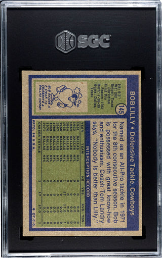 Bob Lilly 1972 Topps #145 SGC 4