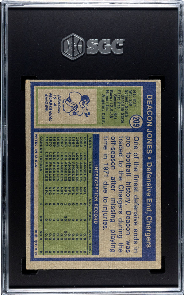 Deacon Jones 1972 Topps #209 SGC 4