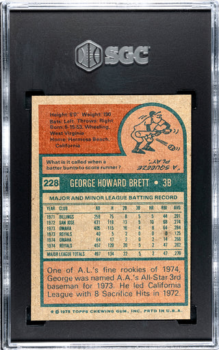 George Brett 1975 Topps #228 SGC 6