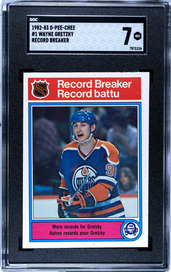 Wayne Gretzky 1982-83 O-Pee-Chee Record Breaker Card #1 (SGC NM 7)