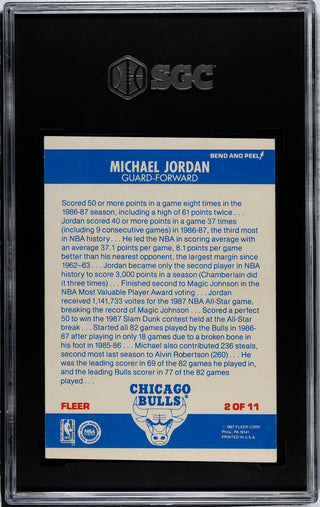 Michael Jordan 1987-88 Fleer Sticker Card #2 SGC 4.5