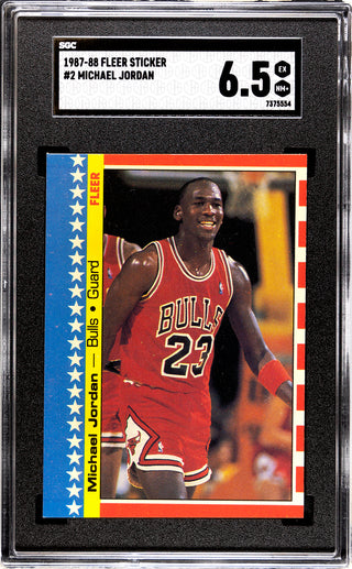 Michael Jordan 1987-88 Fleer Sticker Card #2 (SGC 6.5)