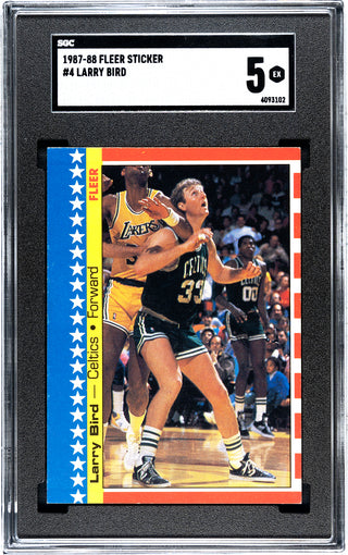 Larry Bird 1987-88 Fleer Sticker #4 SGC 5