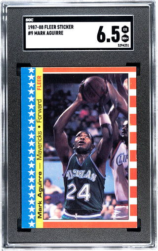 Mark Aguirre 1987-88 Fleer Sticker #9 SGC 6.5
