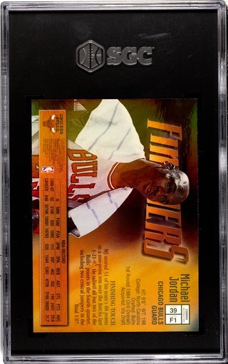 Michael Jordan 1997-98 Topps Finest Bronze Refractor Finishers Card (SGC 8)