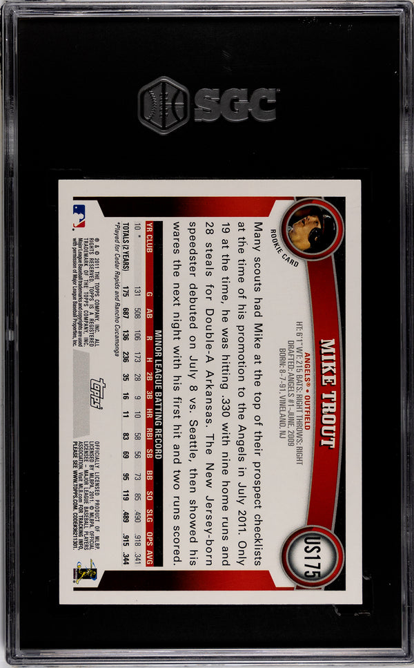 Mike Trout 2011 Topps Update #US175 SGC 9.5