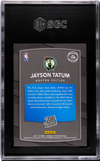Jayson Tatum 2017 Panini Donruss Optic #198 SGC 9.5 Card