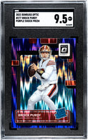 Brock Purdy 2022 Panini Donruss Optic Purple Shock Prizm #277 SGC 9.5