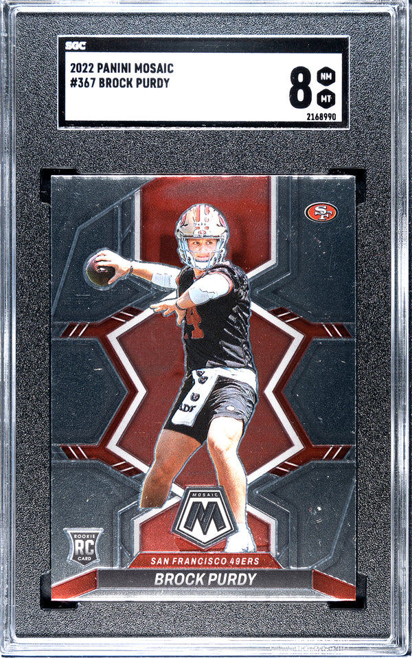 Brock Purdy 2022 Panini Mosaic #367 SGC 8