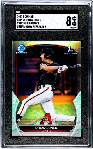 Druw Jones 2023 Bowman Chrome Prospects Lunar Glow Refractor #BCP-25 SGC 8