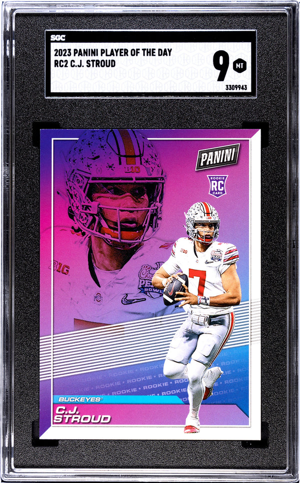 CJ Stroud 2023 Panini Player of the Day #RC2 SGC 9