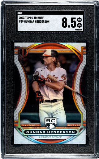 Gunnar Henderson 2023 Topps Tribute Rookie Card #99 SGC 8.5
