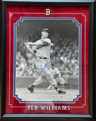 Ted Williams Autographed 11x14 Framed Baseball Photo (JSA)