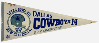 1978 Vintage Dallas Cowboys Super Bowl XII Pennant 12x30" Rare