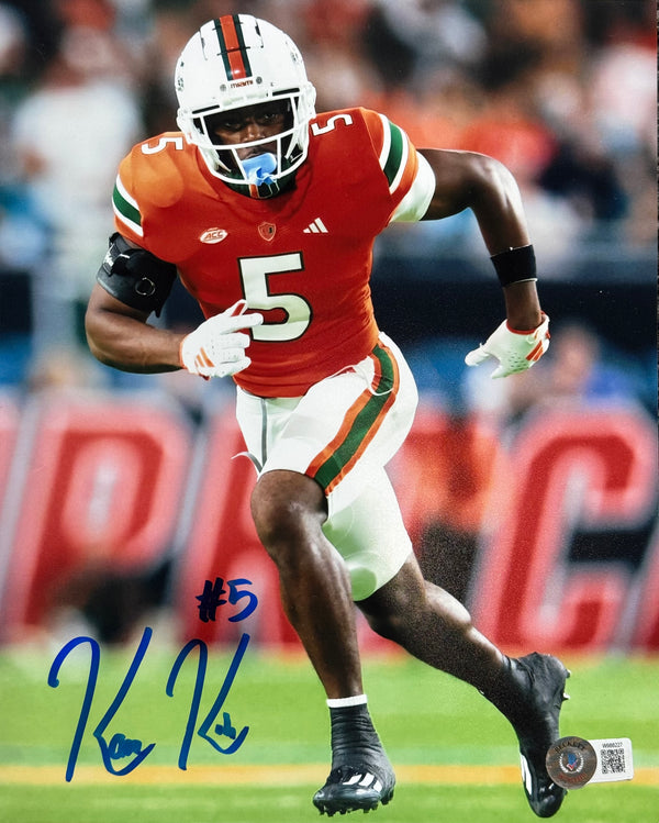 Kam Kinchens Autograped Hurricanes 8x10 Photo (Beckett)