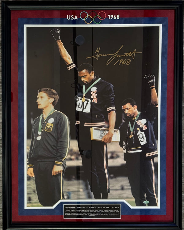 Tommie Smith Autographed 20x24 Olympic Photo Framed (Steiner)