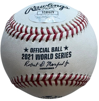AJ Minter Autographed 2021 World Series Official Major League Baseball (JSA)