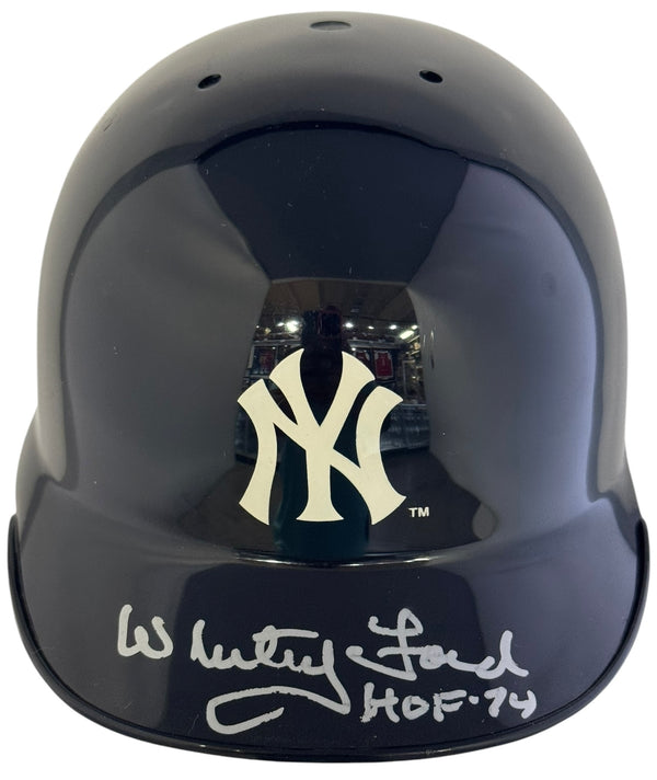 Whitey Ford Autographed New York Yankees Mini Helmet (JSA)