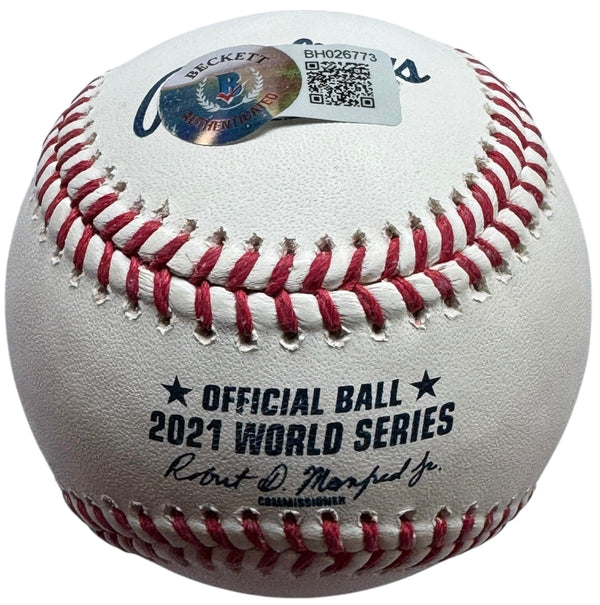 Eddie Rosario Autographed 2021 World Series Official Major League Baseball (Beckett)