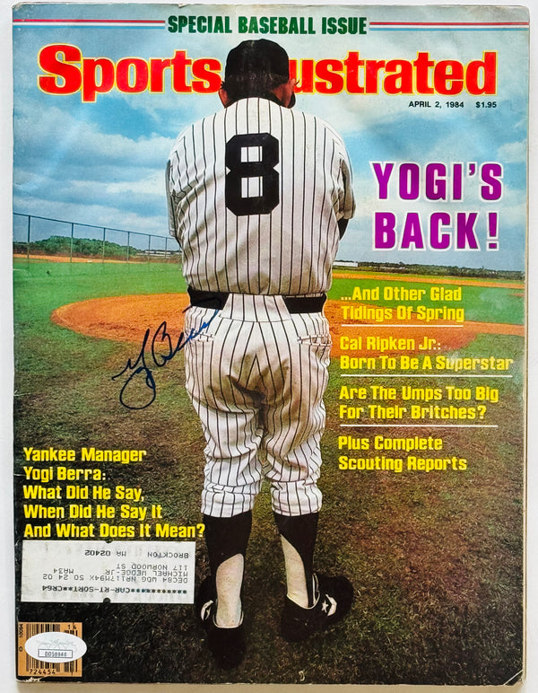Yogi Berra Autographed Sports Illustrated April 2 1984 (JSA)