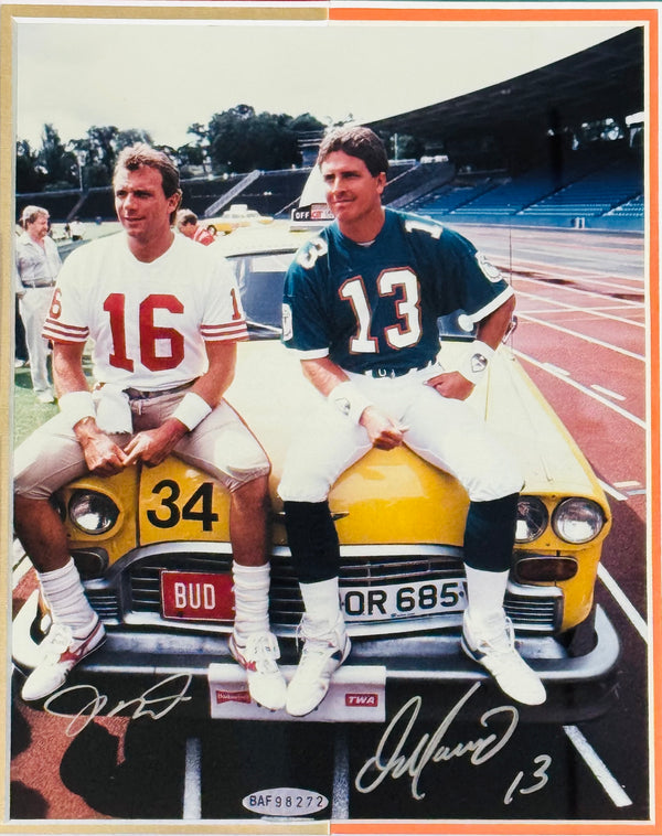 Joe Montana & Dan Marino Autographed Framed 8x10 Photo (UDA)