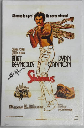 Burt Reynolds Autographed Shamus Canvas 14x21.5 Poster (JSA)